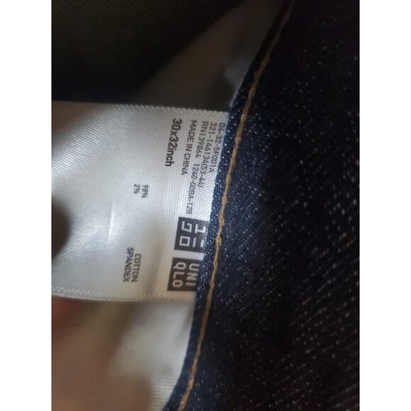 Uniqlo Selvedge Denim Jeans Slim Fit Pants Yellow Stiches Women's Size 30 - Picture 7 of 16